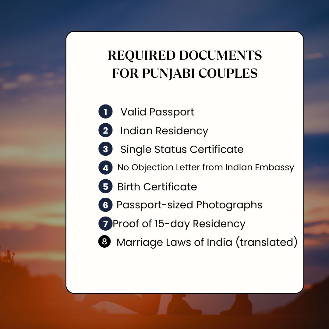 Required Documents for Punjabi Couples